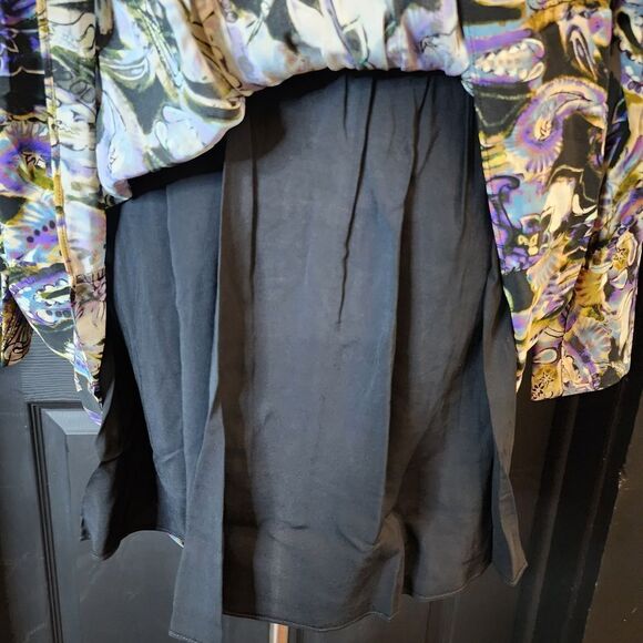 IRO Silk Blend Draped Wrap-effect Asymmetric Hem Damie Multicolor Mini Dress - Picture 11 of 16